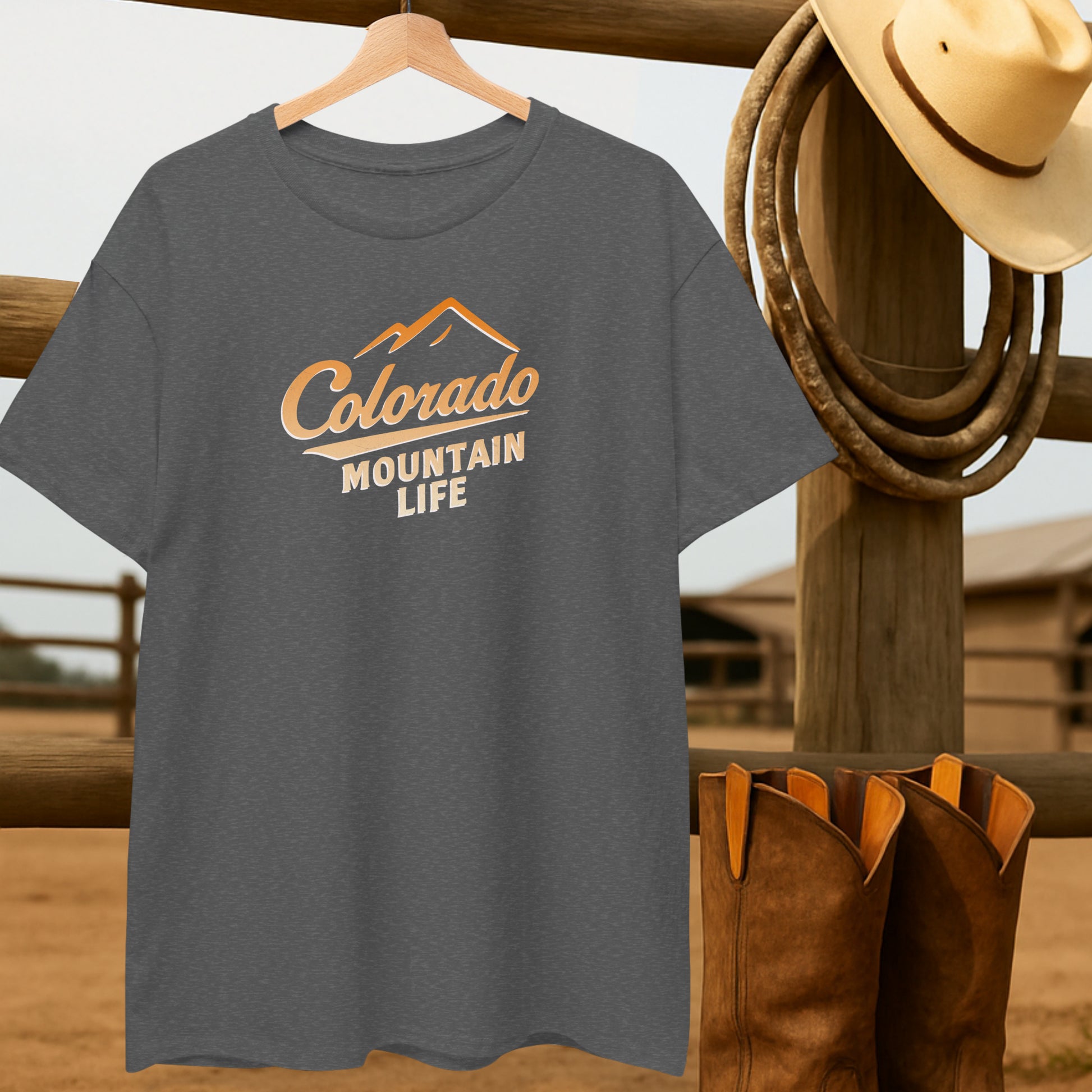 Colorado Mountain Life T-shirt-retro-western-americana-vintage-style-T-Shirt-by-Retro-Ranch