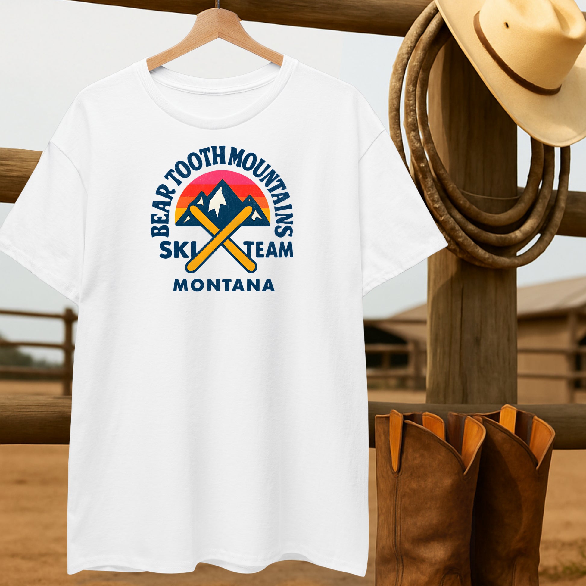 Montana Ski Team T-shirt-retro-western-americana-vintage-style-T-Shirt-by-Retro-Ranch