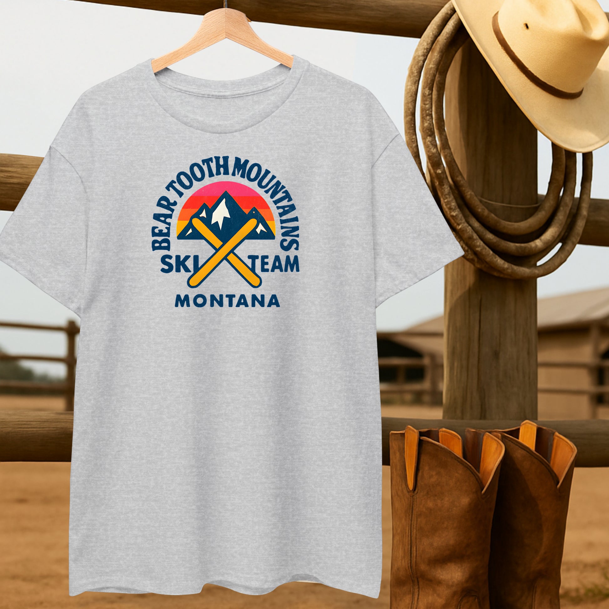 Montana Ski Team T-shirt-retro-western-americana-vintage-style-T-Shirt-by-Retro-Ranch