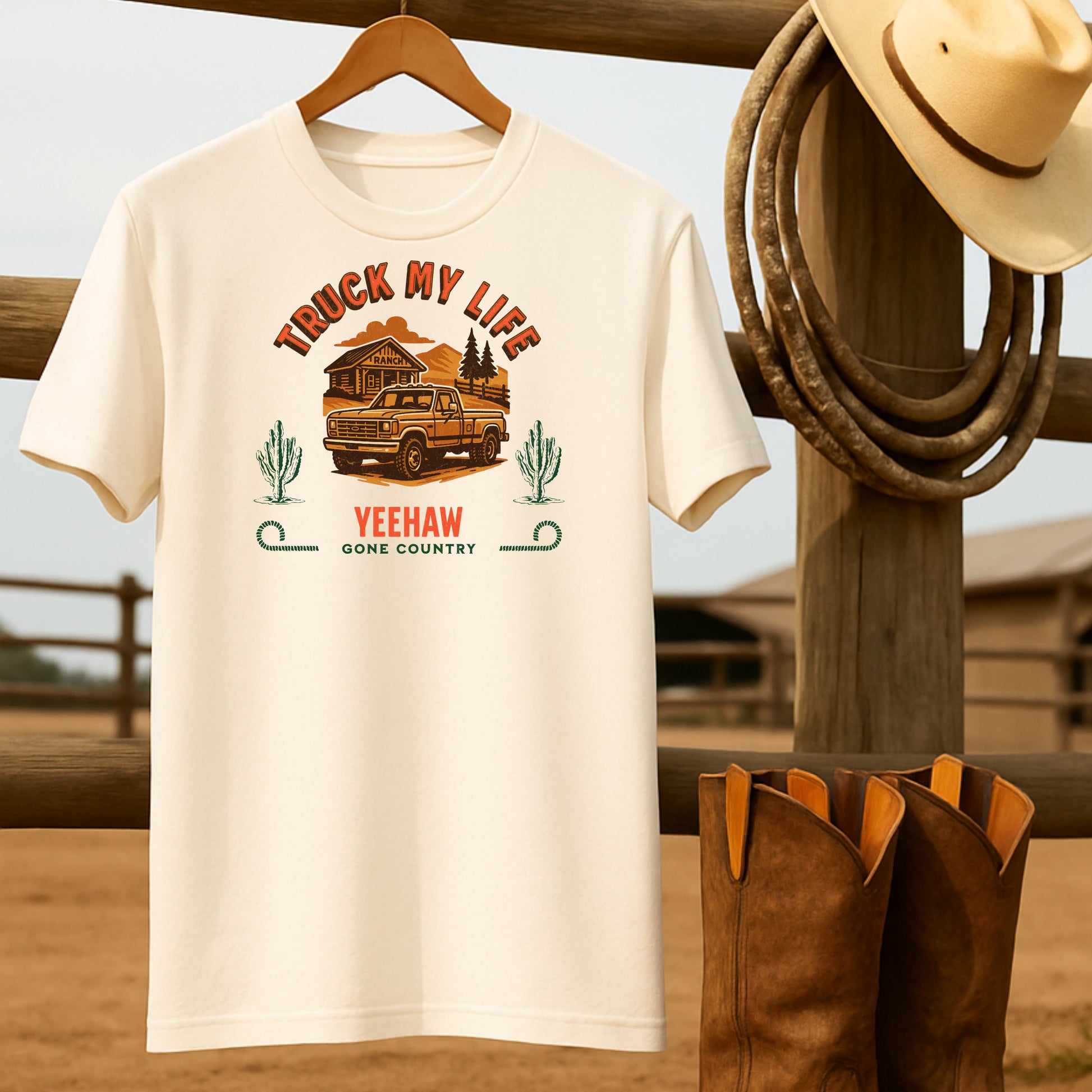 Truck My Life T-shirt-retro-western-americana-vintage-style-T-Shirt-by-Retro-Ranch