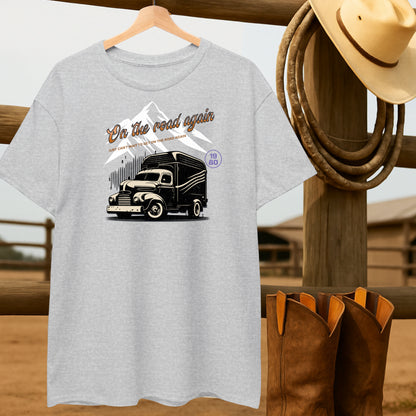 On the Road Again T-shirt-retro-western-americana-vintage-style-T-Shirt-by-Retro-Ranch